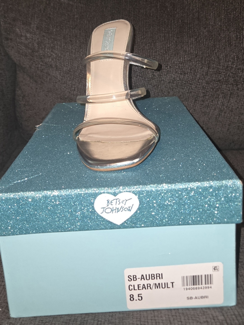 Betsey Johnson Clear Multi-Strap Slide Sandal - Clear